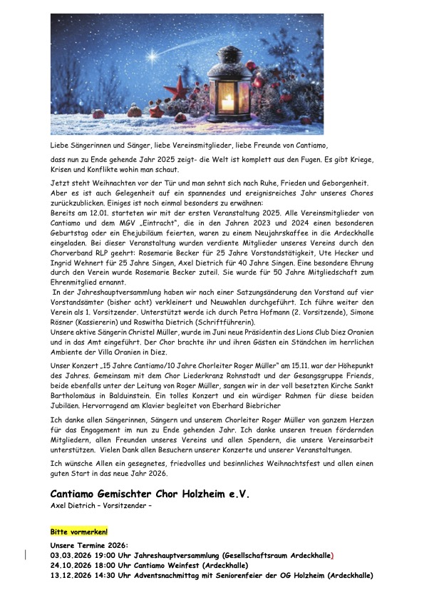 Weihnachtsgruß 2025